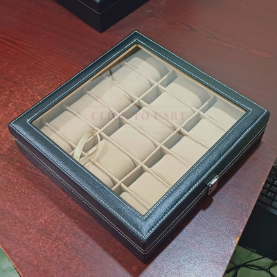 18-Slot PU Leather Watch Box – Elegant Display & Storage Case